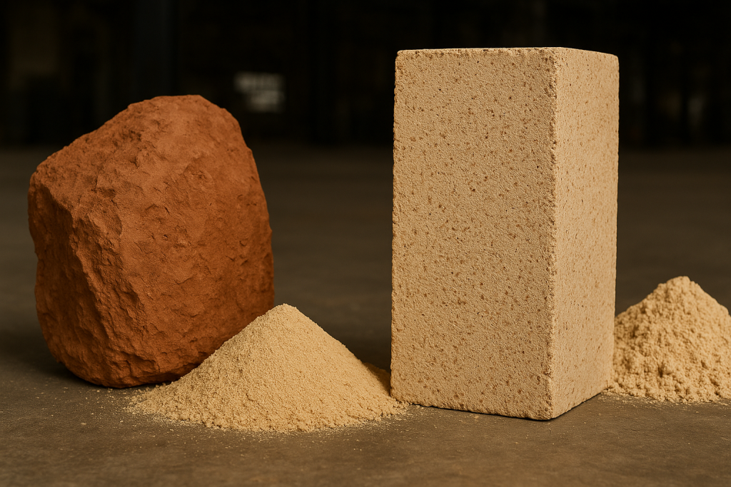 مواد اولیه تولید آجرنسوز شاموتی